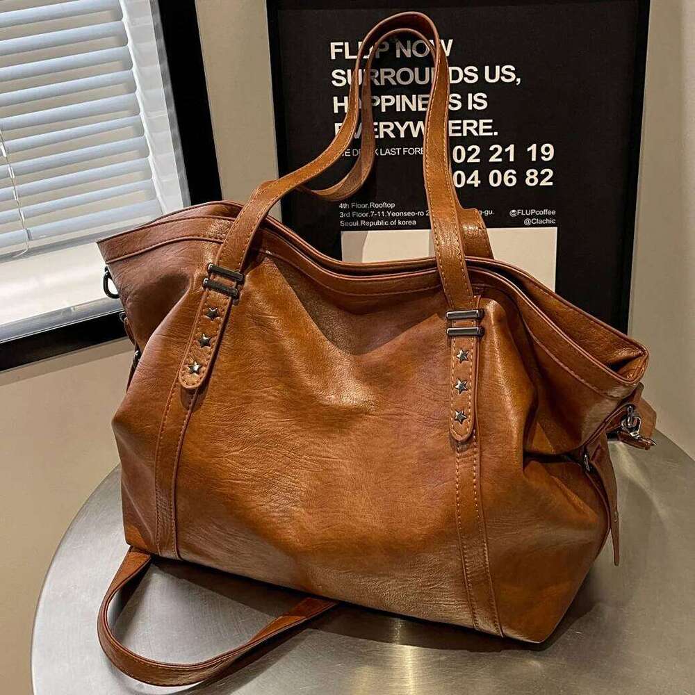Sized Tote Bags For Women Soft PU Leather Pure Color Large Capacity Shopper Shoulder Crossbody Bag Quality Handbags XJ260306