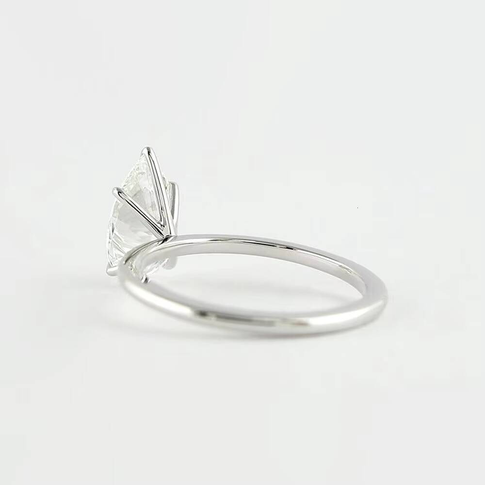 Elegant Luxurious TISHYA DIAMOND 925 Silver Moissanite Brilliant Cut Vintage Style Rhodium Plated Solitaire Engagement Ring High