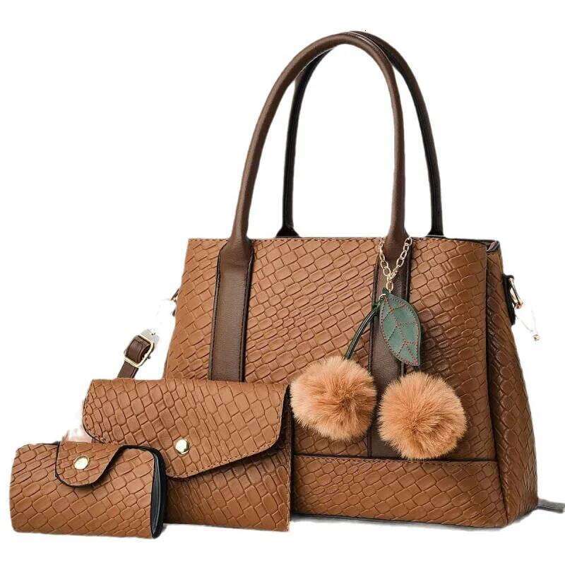 New Style Women's Simple Large Capacity Handbag Trendy Spliced Mother and Child Set Bag XJ260306