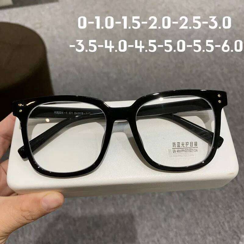 Square frame Myopia Glasses Men Women Anti-blue oversized Eyewear Unisex Luxury Clear Diopter Prescription Eyeglasses 0 to -6.0 Z260306