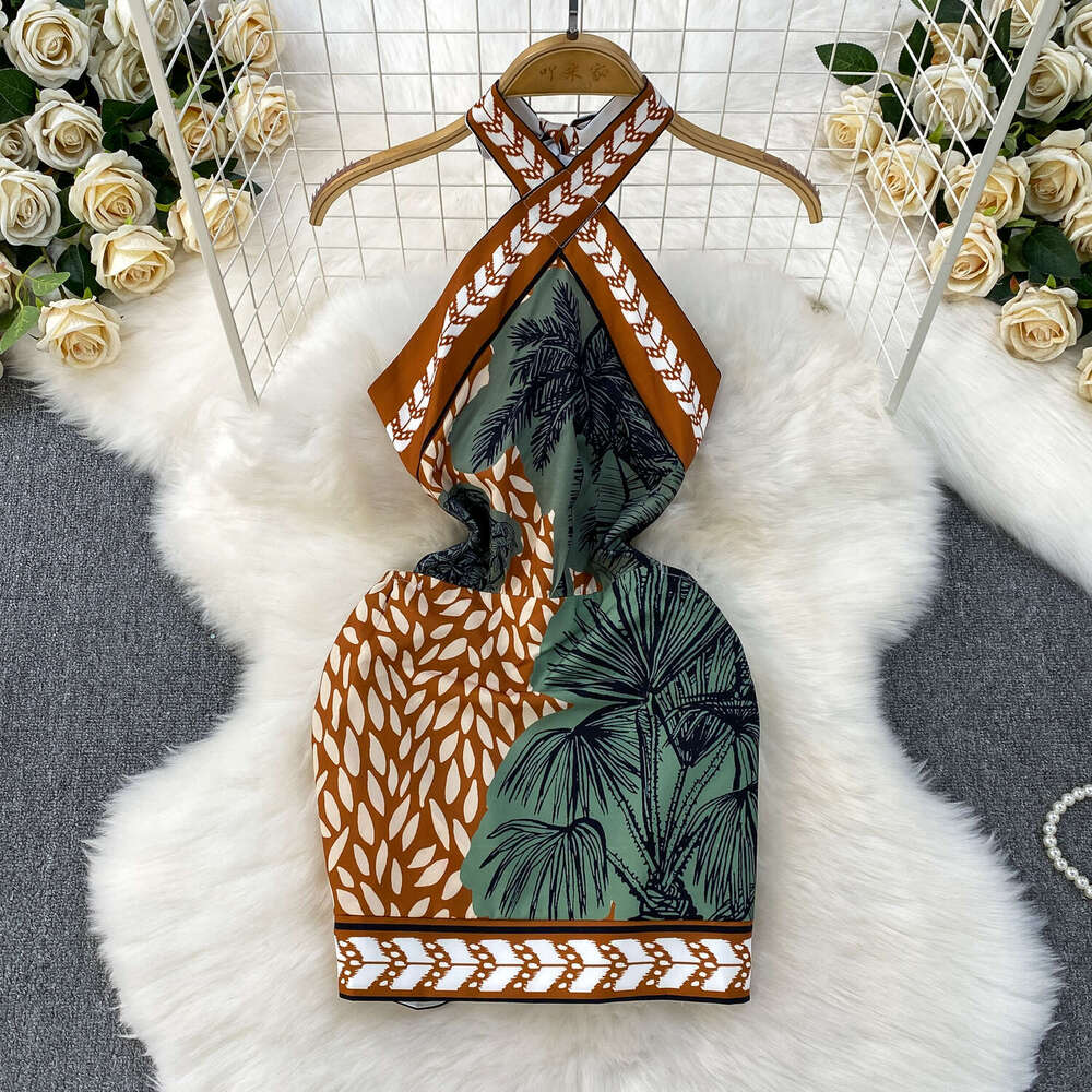 2026 new crossover Chinese retro elegant backless dress, spring and summer sexy backless a20 waist cinching slim fit