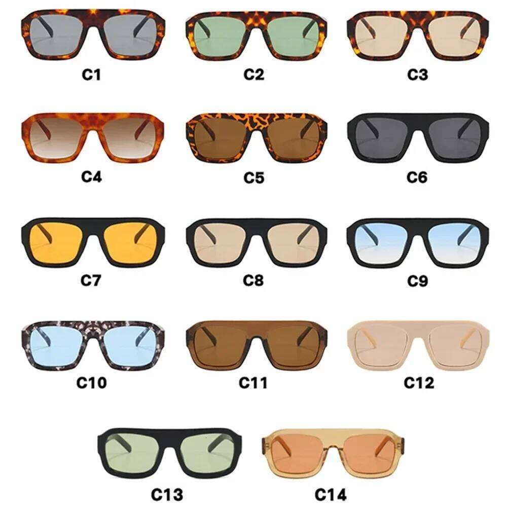 JNPCXI Fashion Square Women Sunglasses Shades UV400 Retro Leopard Tea Candy Color Gradient Men Punk Sun Glasses Z260306