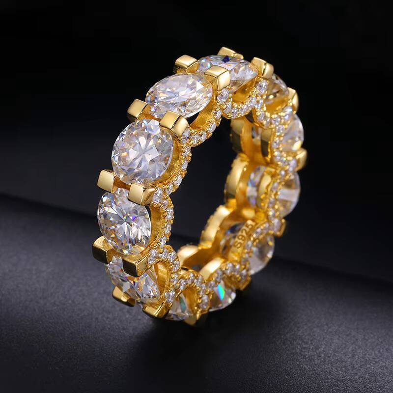 Luxury Engagement Fine Jewelry 925 Sterling Silver 1 Row 3mm-8mm VVS Moissanite Diamond Wedding Band Ring for Men Women Girls