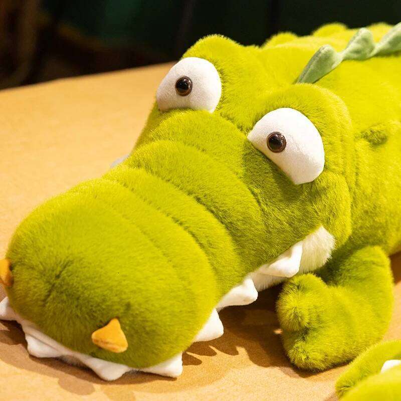74cm/29.13in Soft Cute Big Eye Lying Alligator Plush Toy Stress Relief Sleep Sofa Cushion Kids Birthday Home Decor Gift R260908 - view 4