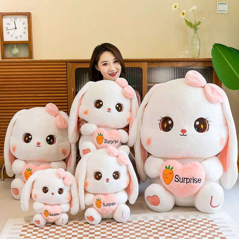 lop long ear rabbit plush toy queen size bed sleeping pillow female cute rag doll R260908 - view 6