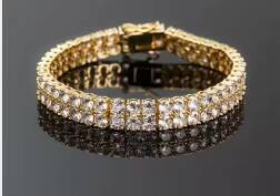 New Arrivals S925 Solid Silver Gold Plated Trendy Tennis Bracelet Two Rows 3mm Wedding VVS1 Moissanite Iced GRA Party Gifts