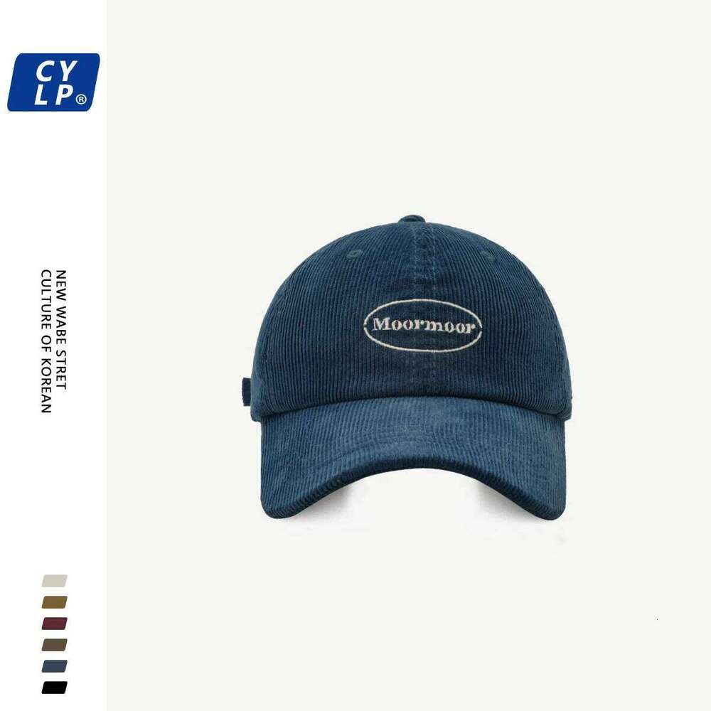 Brand Letter Embroidery Corduroy Baseball Men Women Autumn and Winter Korean Style All-Matching Wide Brim Peaked Cap Y260304