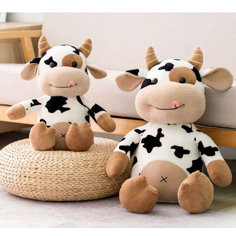 26CM Simulation Cattle Animals Toys Cartoon Milk Plush Doll Soft Stuffed Sweater Cow Pillow Home Decoration Toy R260908 - view 4