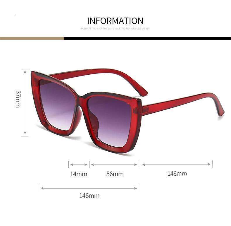 Vintage Cat Eye Sunglasses Women Square Large Frame Sun Glasses Female Brand Retro Cateye Shades Fashion Oculos UV400 Z260306