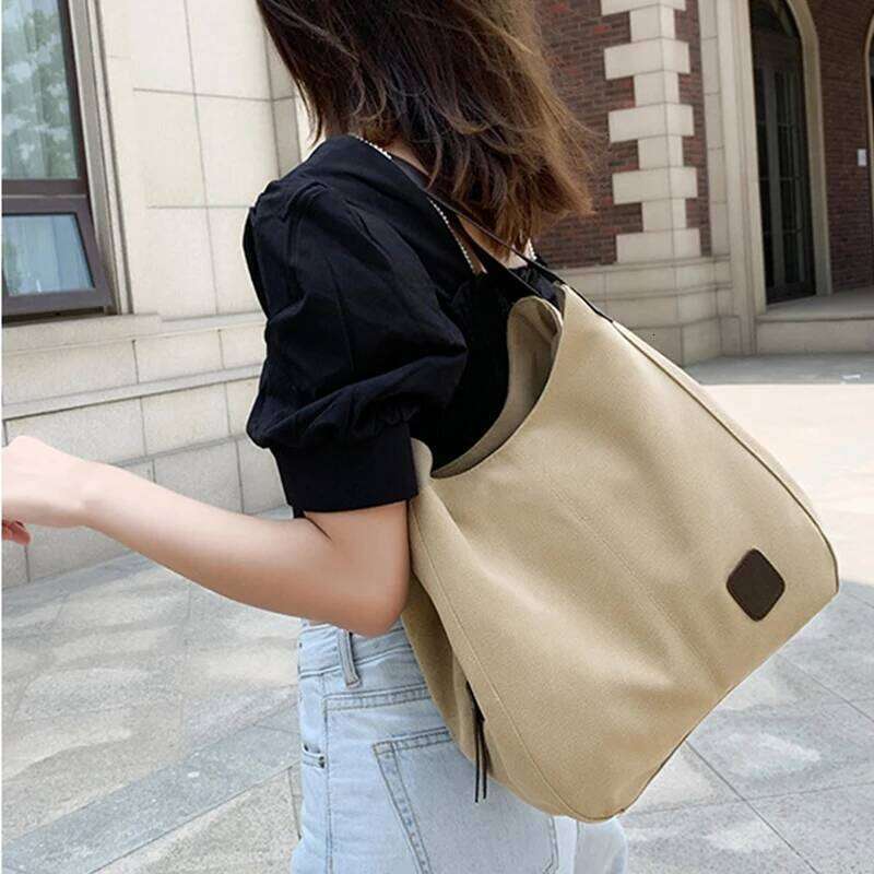 Large Capacity Canvas Shoulder Casual Top-Handle Daily Use Handbag Lady Shopping Totes Travel Bag Purse bolso XJ260306