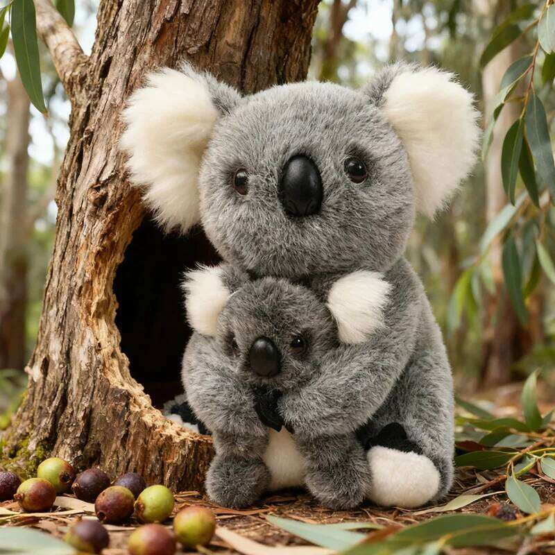 28cm Mother And Child Koalas Plush Toys Exquisite Realistic Simulation Animal Dolls Cute Desktop Decorative Item Gift For Friend R260908 - view 6