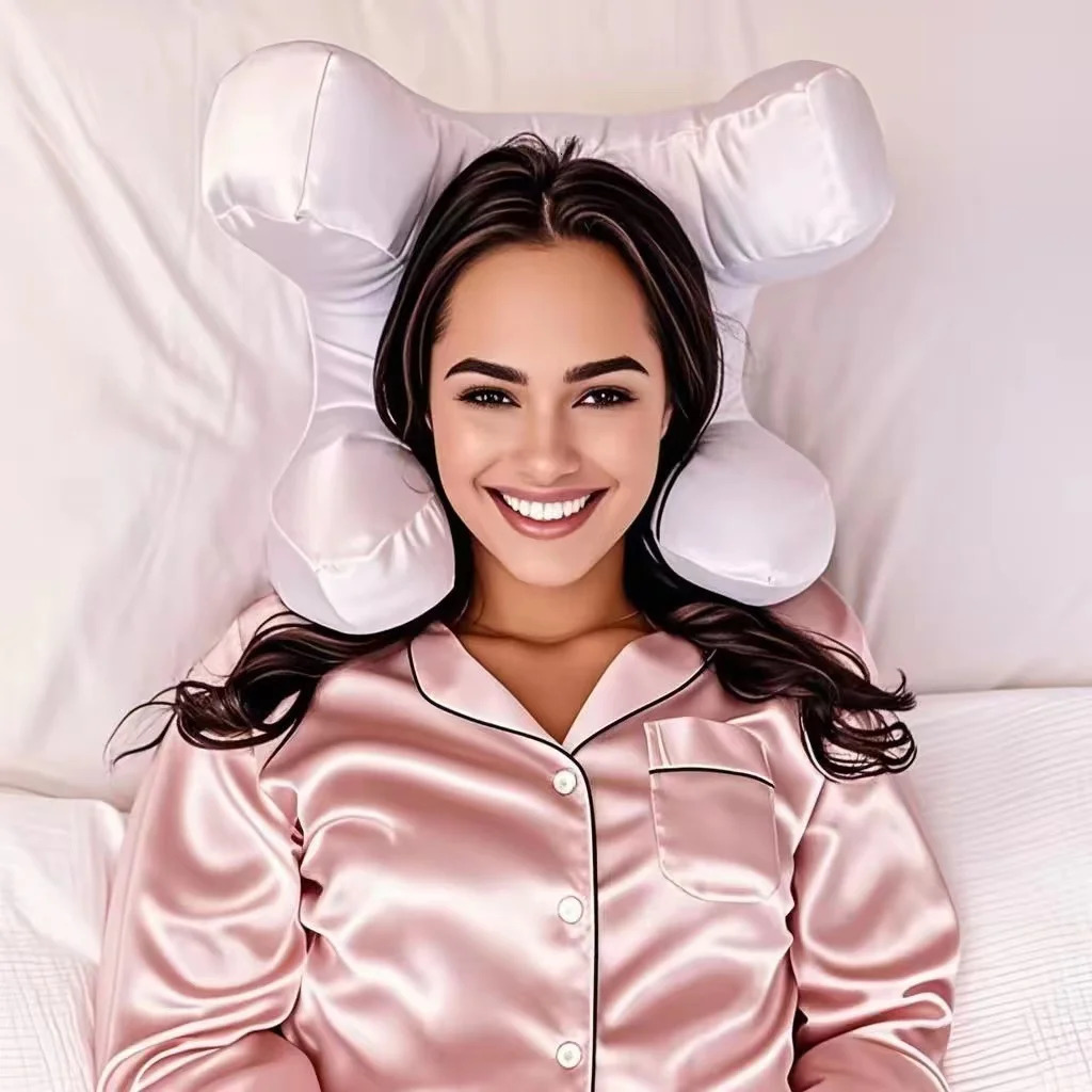 Anti-Wrinkle Anti-Neck Wrinkle No Trace Support Beauty Pillow for Side Sleepers Perfect Face Fit Cotton Filled with Satin P 260306