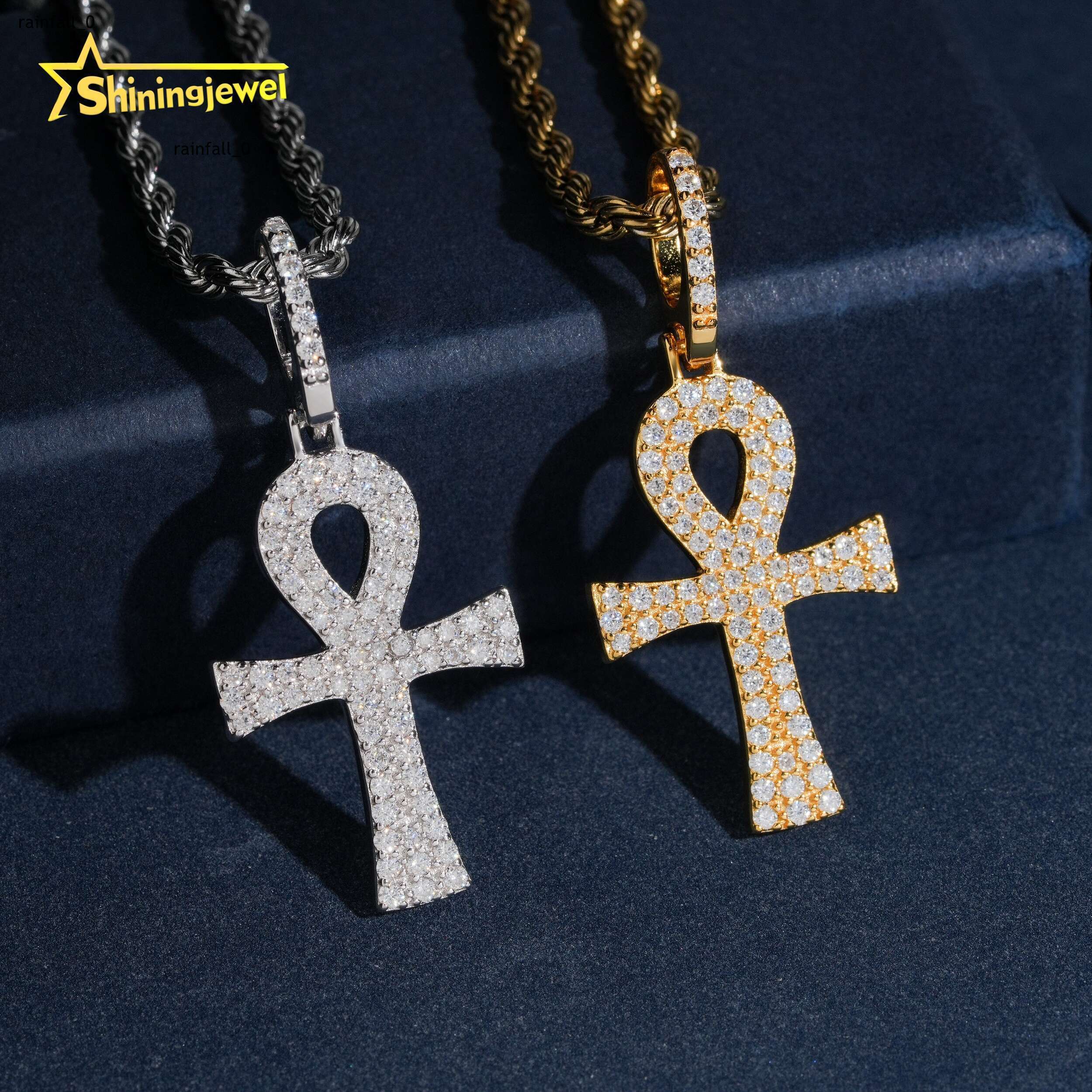 GRA Iced Out VVS Moissanite Corss Pendant Men Hip Hop Jewelry 925 Sterling Silver Fashion Pendants Charms for Necklace