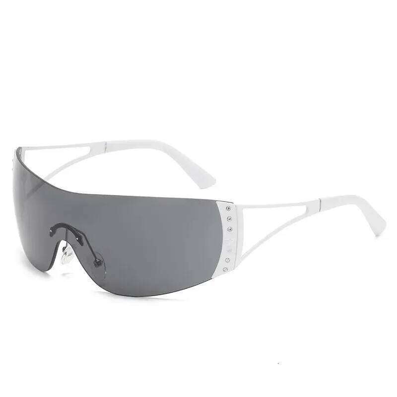 Rimless Diamond-encrusted European And American Y2k Future Technology Sports Mirror Sunglasses Z260306