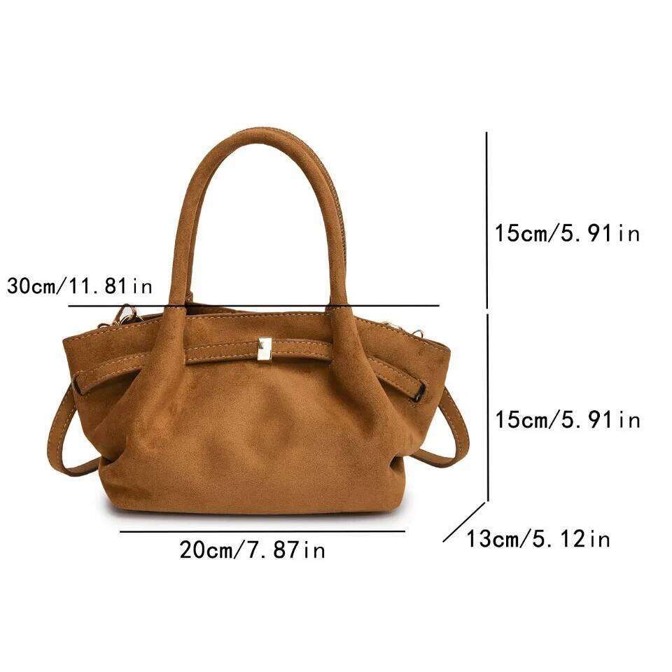 Vintage Belts Luxury Handbags for Women Designer Faux Suede Scrub Leather Big Small Female Hand Tote Shoulder Crossbody Bag New XJ260306
