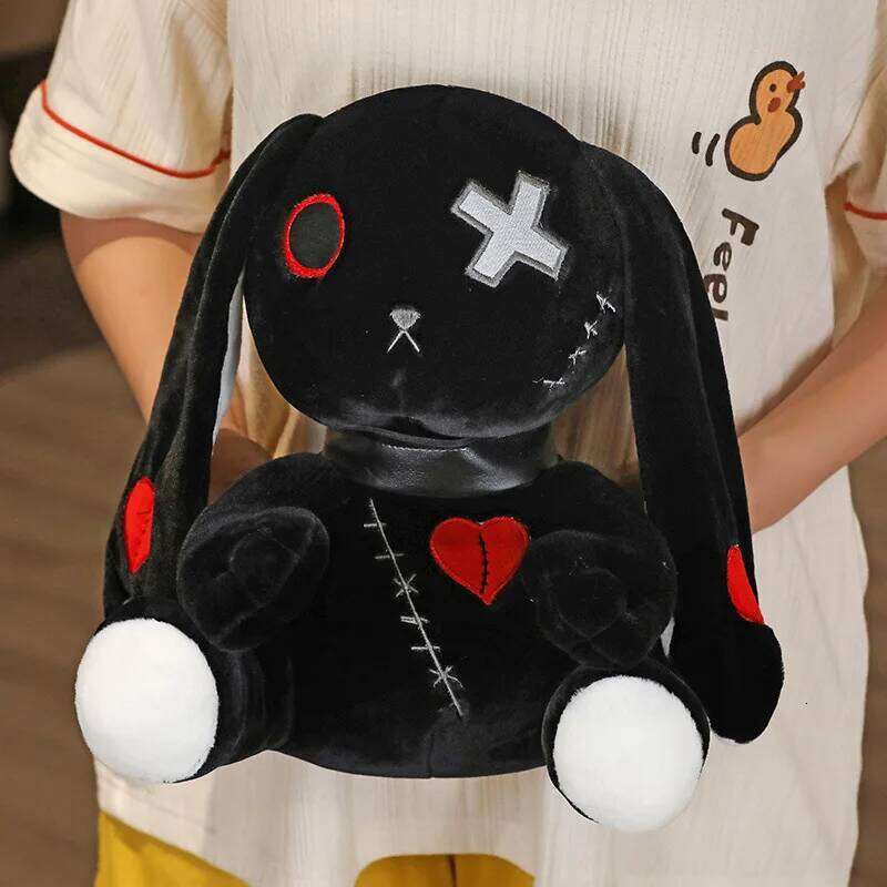 1pc Creepy Goth Plush Crazy Rabbit Plushie Toys, Spooky Gothic Stuffed Animal Cute Horror Dreadful Bunny Doll, For H R260908 - view 5