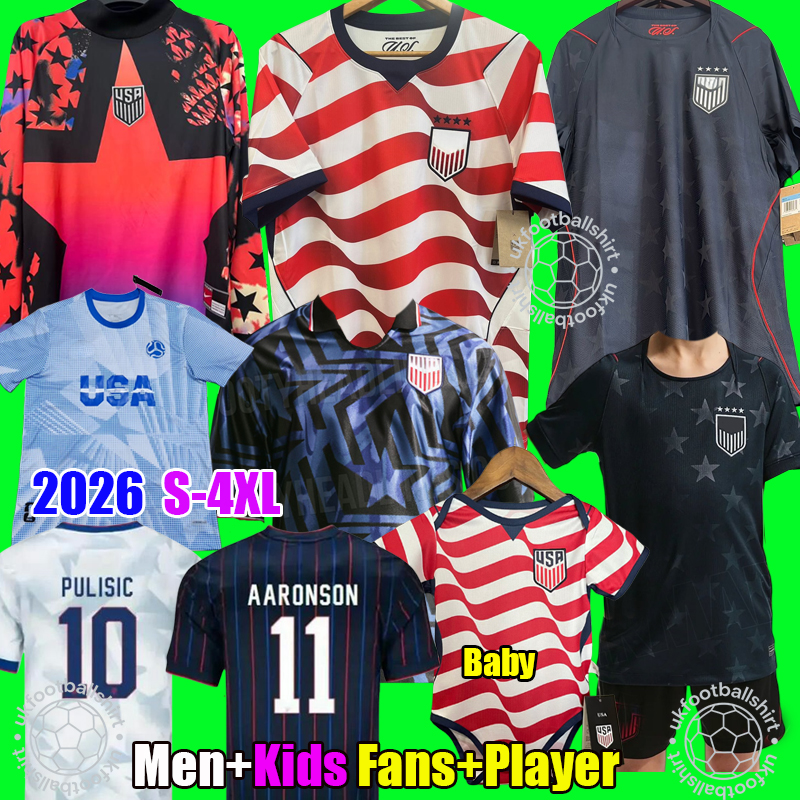 USAS Jersey 2026 PULISIC MCKENNIE Soccer Jersey SMITH MORGAN BALOGUN MUSAH ADAMS Football Shirt United States 26 27 2027 camiseta de futbol Men Kids kit Uniform