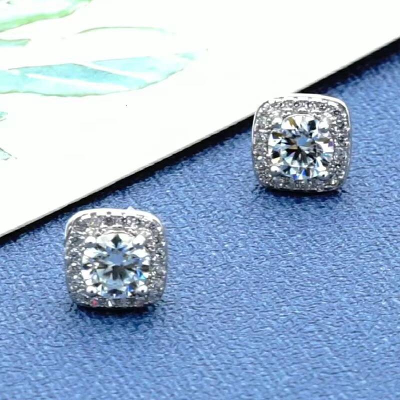925 Sterling Silver Vvs Moissanite Earring Men Sterling Silver 925 Jewellery Gemstone Earrings