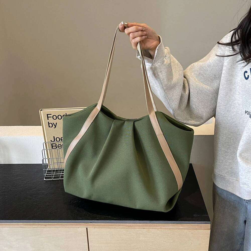 Women Shopping Handheld Large Capacity Canvas Casual Handbag Contrast Color Beach Tote Daily Bag for Female XJ260306