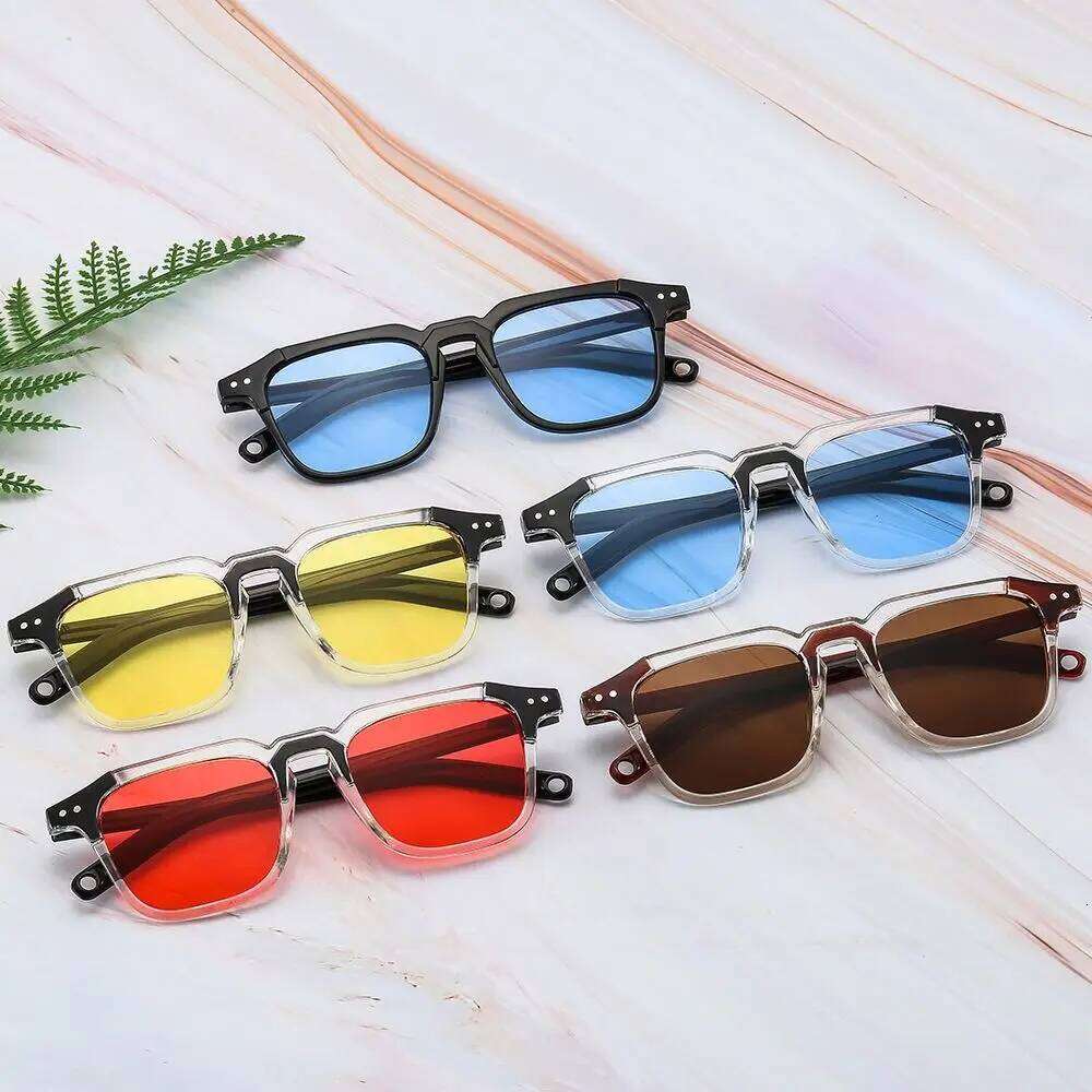 Trendy Cool Square Sunglasses Vintage Retro Hip Hop Shades UV400 Tint Ocean Lens Sun Glasses for Women & Men Z260306