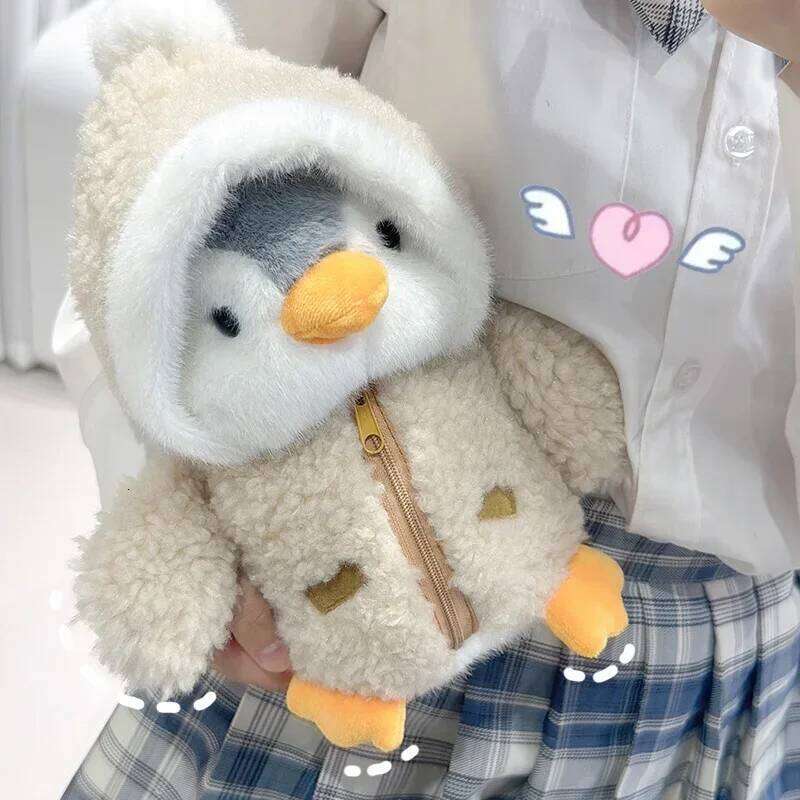 New Cute Plush Toy Baby Comforting Sleep Doll Fluffy Penguin Wearing Clothes Hats Stuffed Animal Pillow Birthday Gifts R260908 - view 6