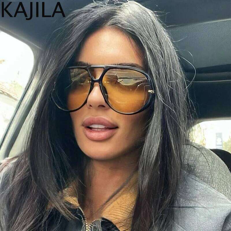 Oversized Oval Punk Pilot Sunglasses Women Big 2025 Luxury Brand Frame Mask Eyewear Shield Sun Glasses For Ladies UV400 Z260306