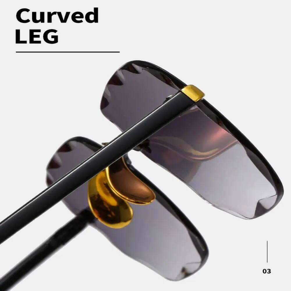 New UV400 Rimless Vintage Women Shades Gradient Sunglasses for Summer Z260306