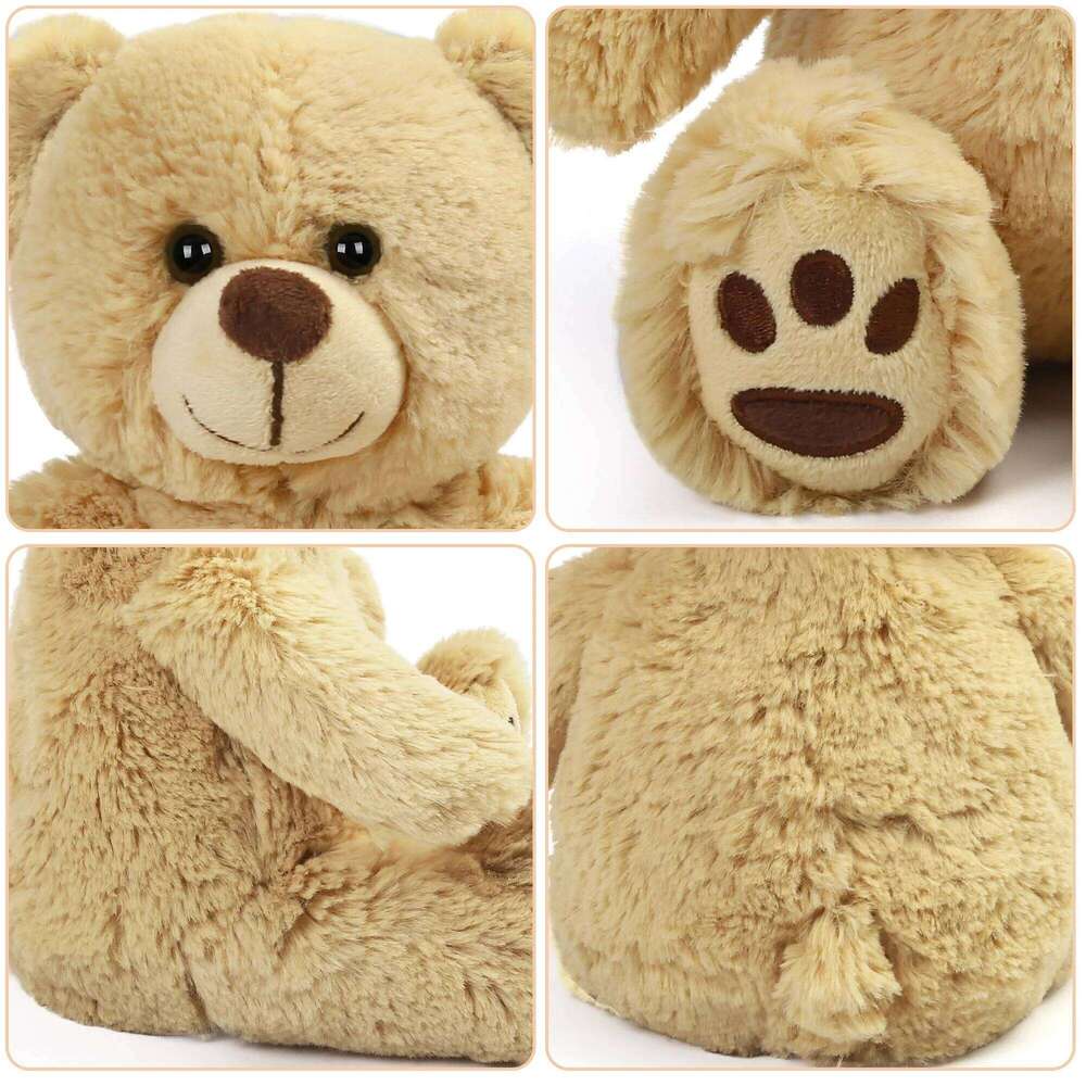 8'' Stuffed Animals Brown Teddy Bear Toy, Soft Plush Gifts for Kids Toddlers on Baby Shower Christmas Gift R260908 - view 4
