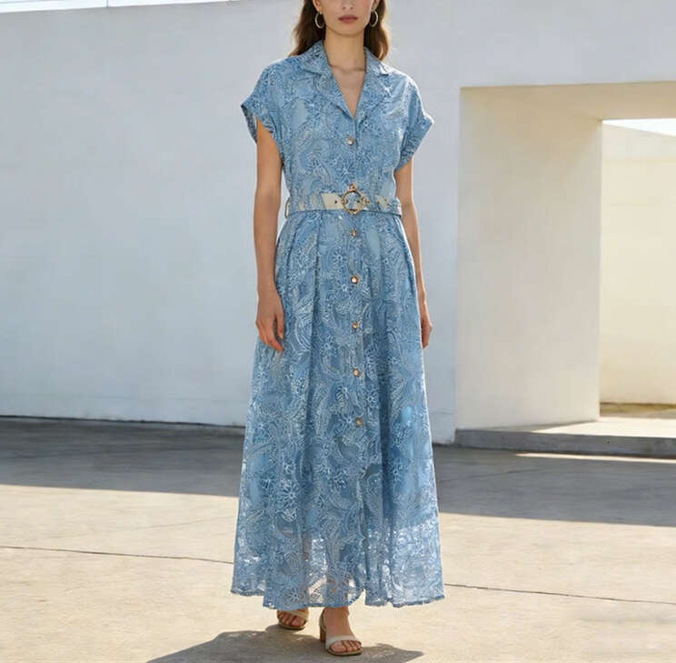 2026 Spring and Summer European and American Elegant and Fashionable Slim fit Sleeveless Shirt with Flip Collar Jacquard Pattern Multi color Long Horn