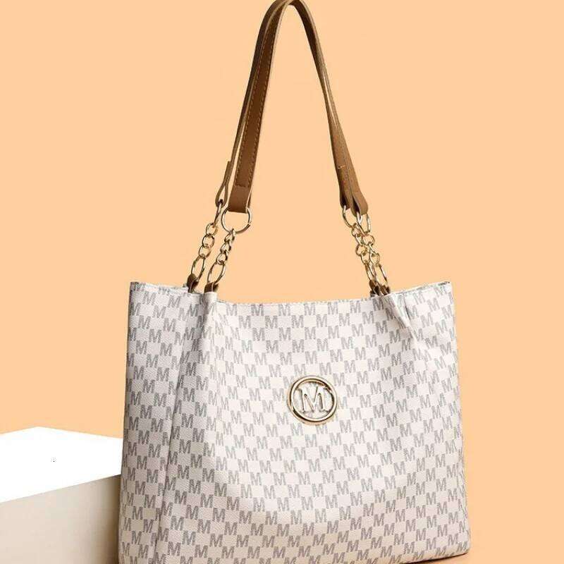 Women's New Commuter Tote Bag Trendy Fashionable Single Shoulder Large Capacity Simple Vintage Print XJ260306