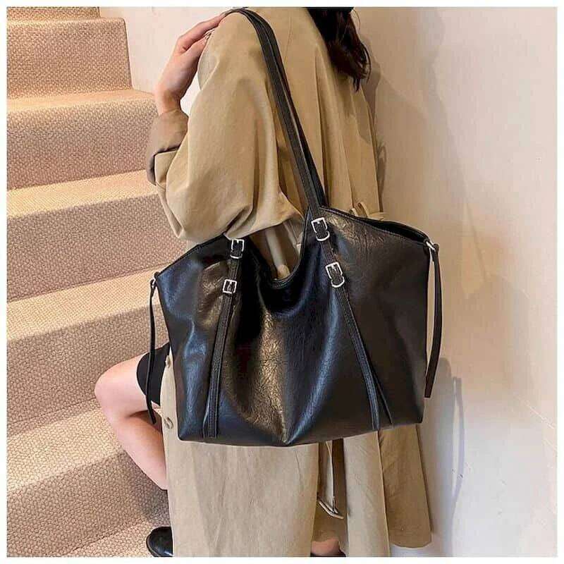 Leather Shoulder for Women Korean Style Handbags Versatile Minimalist Luxury Office Lady High Quality Vintage Tote Bags XJ260306