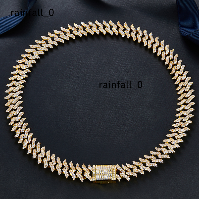 Hot Selling 925 Silver Necklace VVS Moissanite Diamond 6mm 8mm 10mm Two Rows Iced Hip Hop Pass Diamond Tester Cuban Link Chain