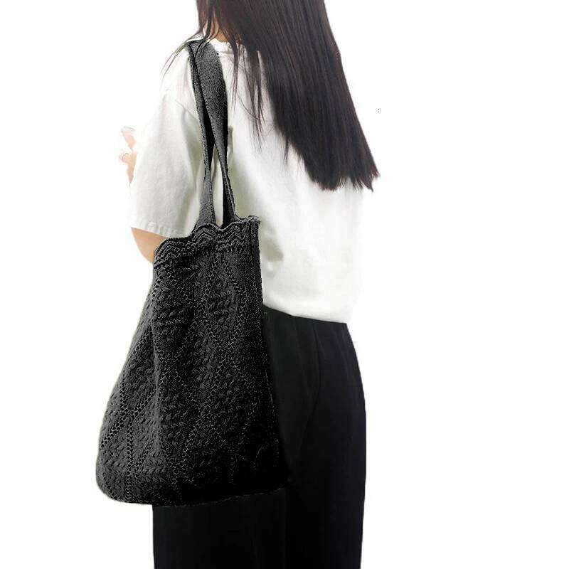 Women Crochet Shoulder Knitting Designer Luxury Handbag Purses Girls Tote Bag Female Summer Beach Shopping Bags XJ260306