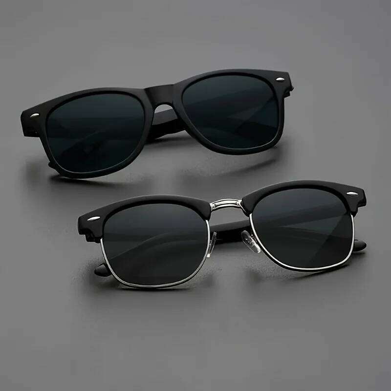 2pcs New Fashion Sunglasses UV400 Protection Anti-glare Eyewear For Men Women Driving Leisure Glasses Z260306