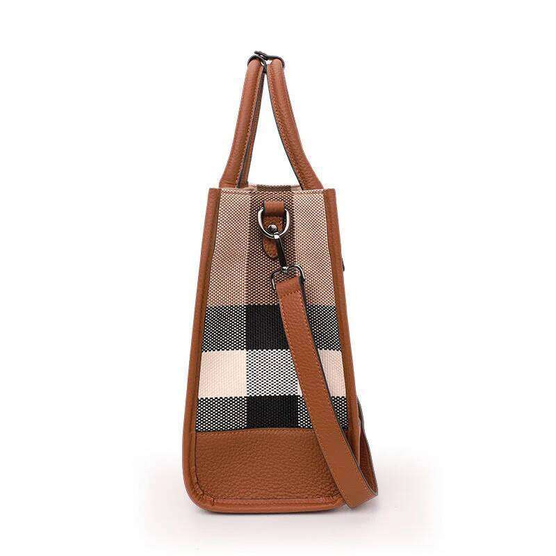 Fashion Plaid Canvas Women's Luxury Designer Tote Handbag Classic Versatile Large Capacity Shoulder Crossbody Bags For Women Bag XJ260306 - view 5