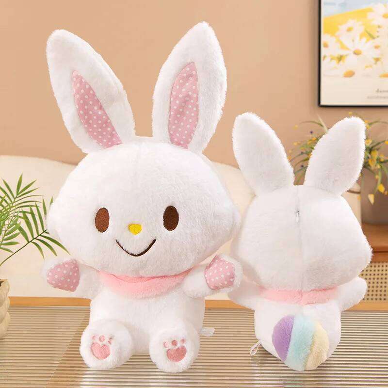 1pc 35cm/13.77in Little white plush toy girl rabbit child soothing rag hug sleeping doll R260908 - view 3