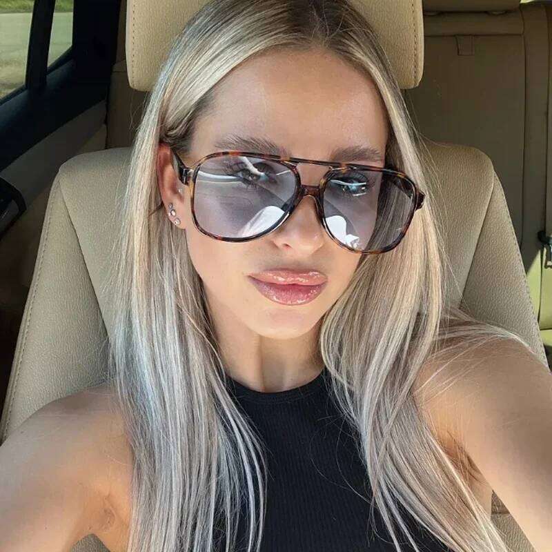 Fashion Large Frame Pilot Women Sunglasses Colorful Lens Gradient Sun Glasses Outdoor Casual Man Eyewear UV400 Z260306