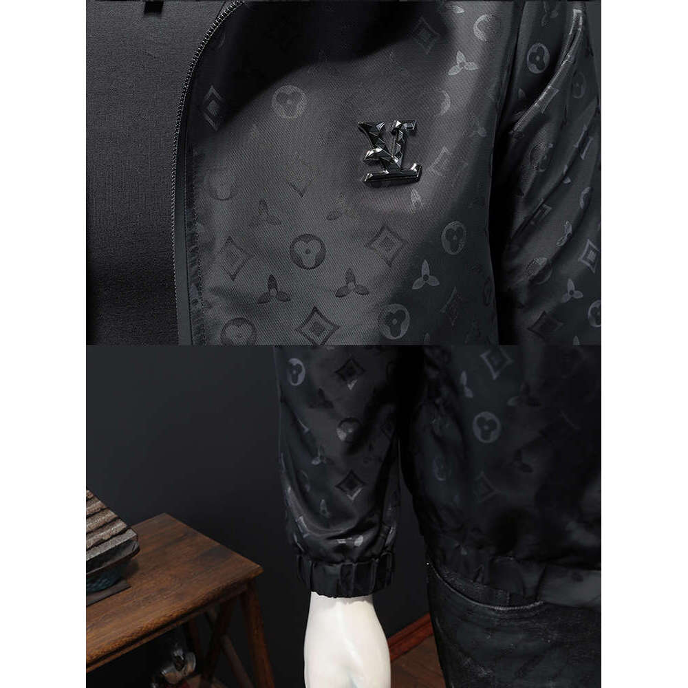 Spring Best-Selling Dark Pattern Hooded European Fashion Big Brand Plus Size Men's Jacket Luanyun