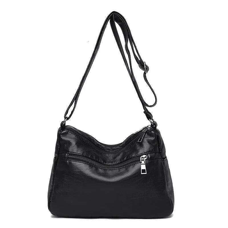 Black crossbody bag, travel with adjustable straps and zipper compartment, shoulder bag suitable for diffe XJ260306