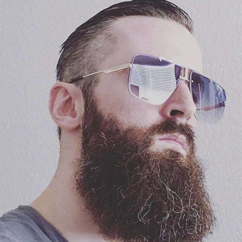 Retro Pilot Sunglasses Fashion Style Men Rimless Square Shades Trendy Popular Brand Design Glasses UV400 Eyewear Z260306