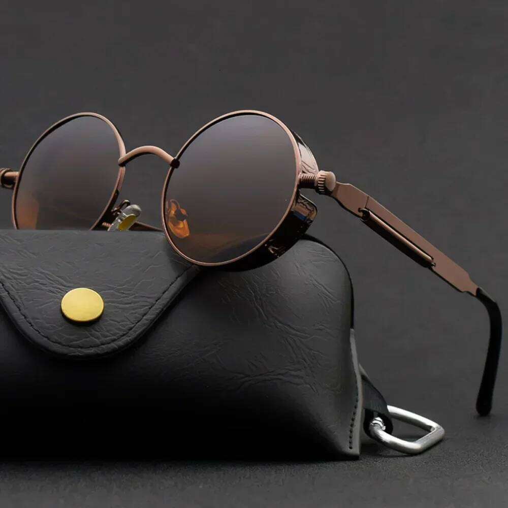 Steampunk Sunglasses Men Women Fashion Round Brand Drsigner Vintage Sun Glasses High Quality Oculos De Sol UV400 Z260306