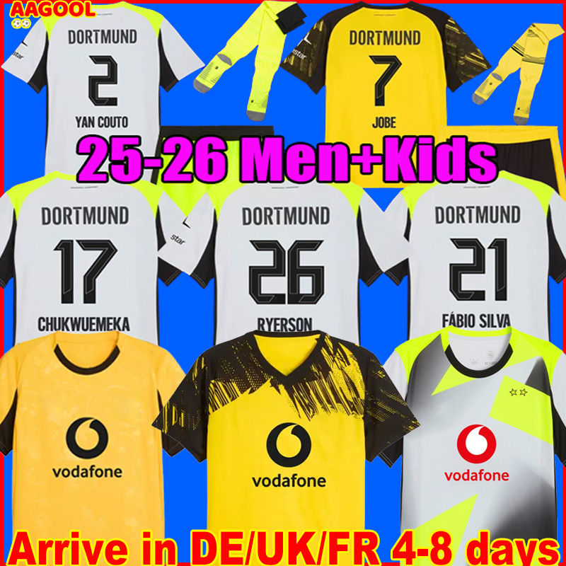 Dortmund soccer jersey 25 26 football jerseys shirt BVBs HALLER 2025 2026 Adeyemi Brandt F.Nmecha FABIO SILVA Beier Jobe Adult kit kids uniforms Borussias trikots 123