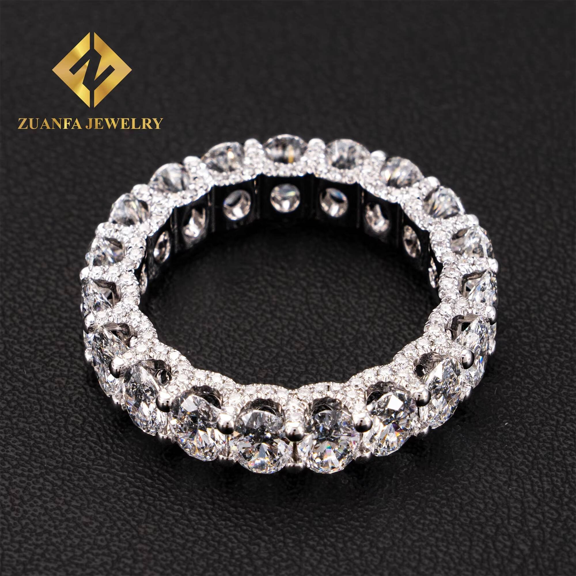 Unique Elegant Fire Jewelry 18k Solid Gold Luxury Bridal Wedding Jewelry Oval 30 Points Lab Grown Diamond Engagement Band Ring