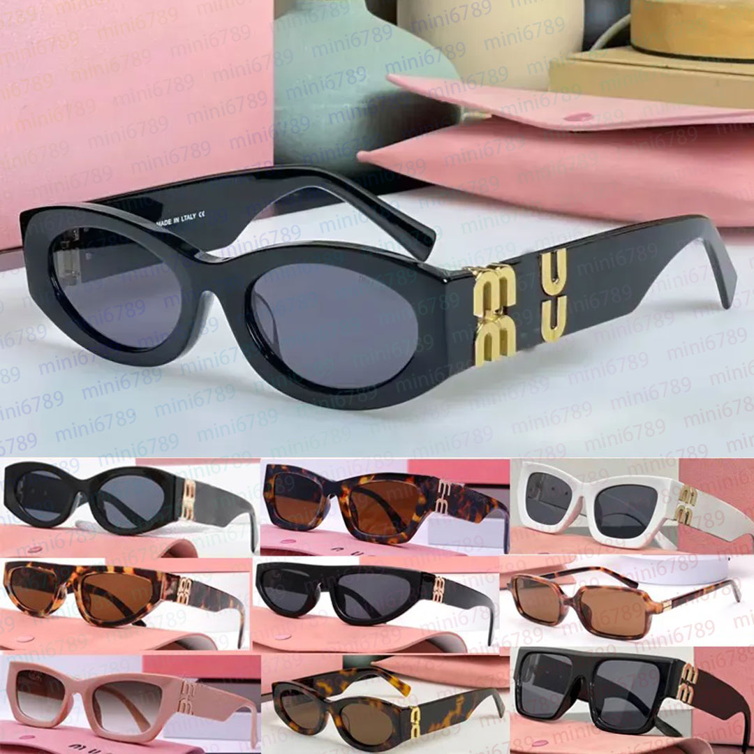 Top MlU MlU Sunglasses for Women Mens Sunglasses Designer Classic Cat Eye Glasses Square Miue Miue Sun glasses Small Frame Oval Monogram Legs Letter Retro Sunglasses