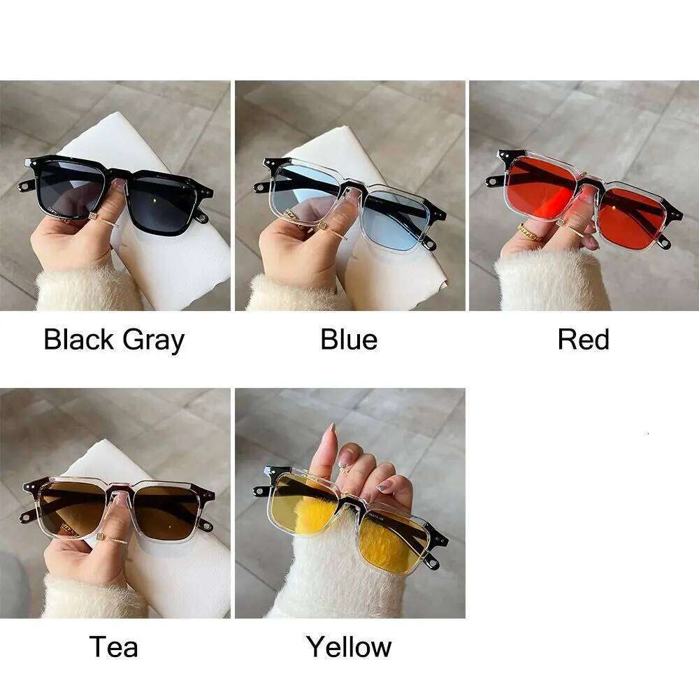 Trendy Cool Square Sunglasses Vintage Retro Hip Hop Shades UV400 Tint Ocean Lens Sun Glasses for Women & Men Z260306