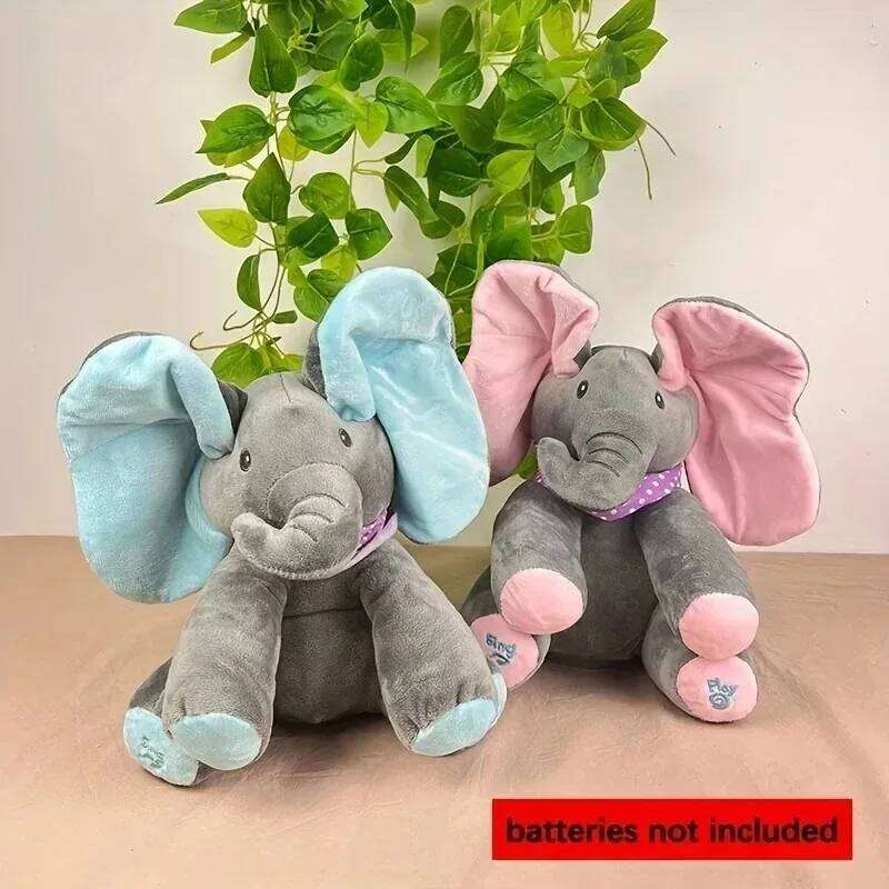 2025** New Elephant Plush Baby Hide-and-seek Game Toy Singing Interactive Musical Toys Gifts R260908 - view 4
