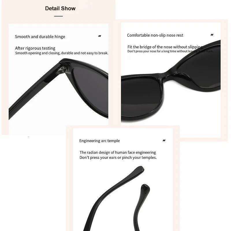 Unisex Cat Eye Sunglasses UV400 Protection Trendy Eyewear for Women Fashionable Lady Eyeglasses Oculos De Sol Z260306