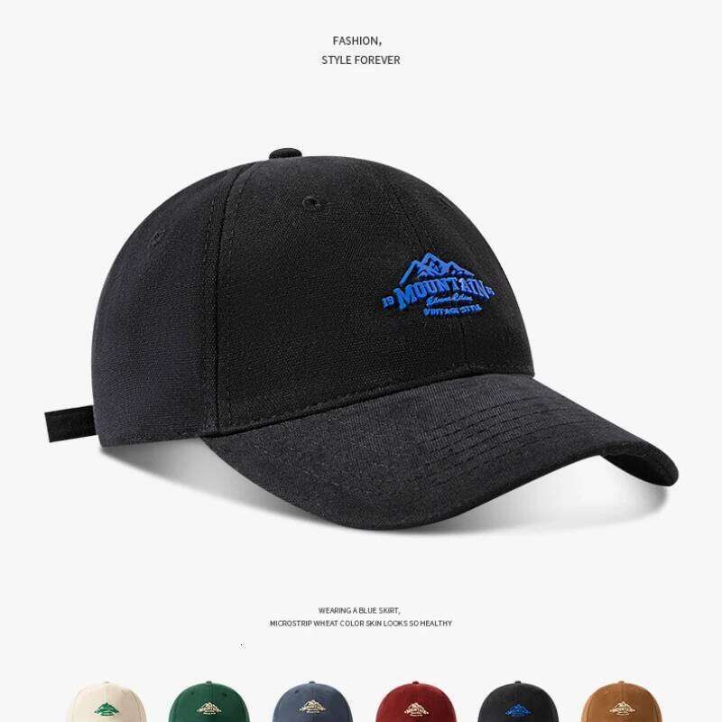 Korean Version Hat Female Ins Mountain Peak Spring Autumn Fashion Soft Top Baseball Cap Men Women Couple Dark Green Suncap Y260304