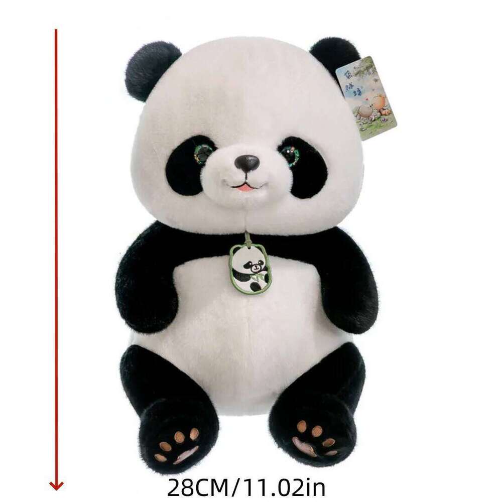 1pc 28cm/11.02in Cute simulated panda plush toy children's sleeping rag for girls children soothing gift doll R260908 - view 7