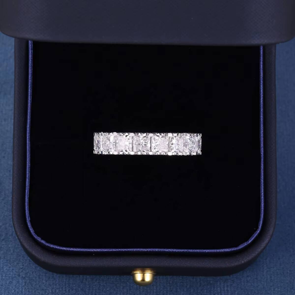 Custom Luxury S925 Silver 9k 10k 14k 18k Gold VVS D Moissanite Full Iced Out Lab Growth Diamond Wedding Engagement Band